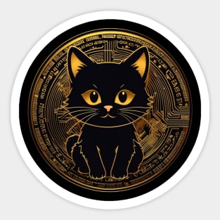 black crypto cat Sticker